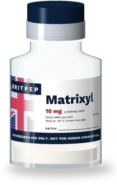Matrixyl (Palmitoyl Pentapeptide-4) research peptide vial